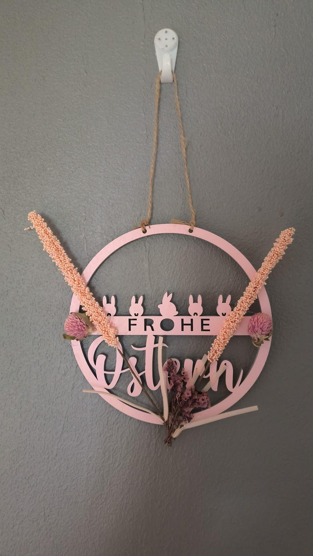 Moderner Osterkranz 17cm | Schriftzug "Frohe Ostern" | Türkranz handgemacht | Verschiedene Farben | Osterdekoration