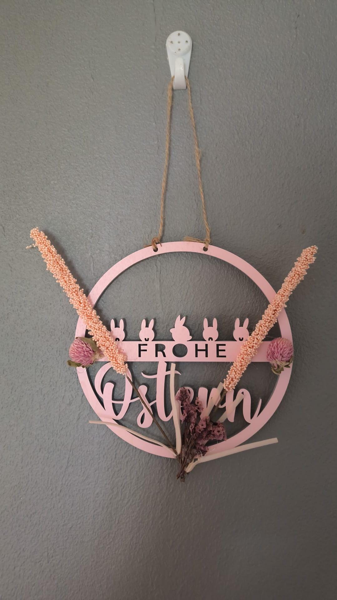 Moderner Osterkranz 17cm | Schriftzug "Frohe Ostern" | Türkranz handgemacht | Verschiedene Farben | Osterdekoration