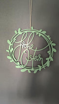 Moderner Osterkranz 30 cm | Schriftzug "Frohe Ostern" | Türkranz handgemacht | Verschiedene Farben | Osterdekoration