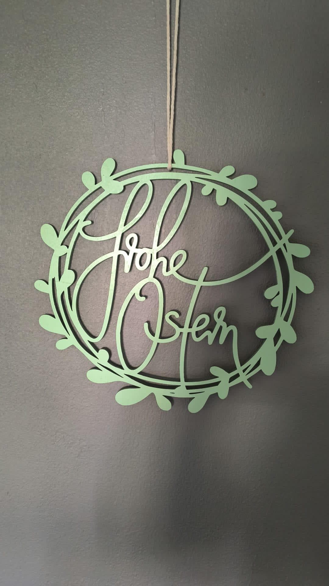 Moderner Osterkranz 30 cm | Schriftzug "Frohe Ostern" | Türkranz handgemacht | Verschiedene Farben | Osterdekoration