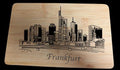 Brotzeitbrett Frankfurt mit Skyline - Lasergravur, Bambusholz, Schneidebrett