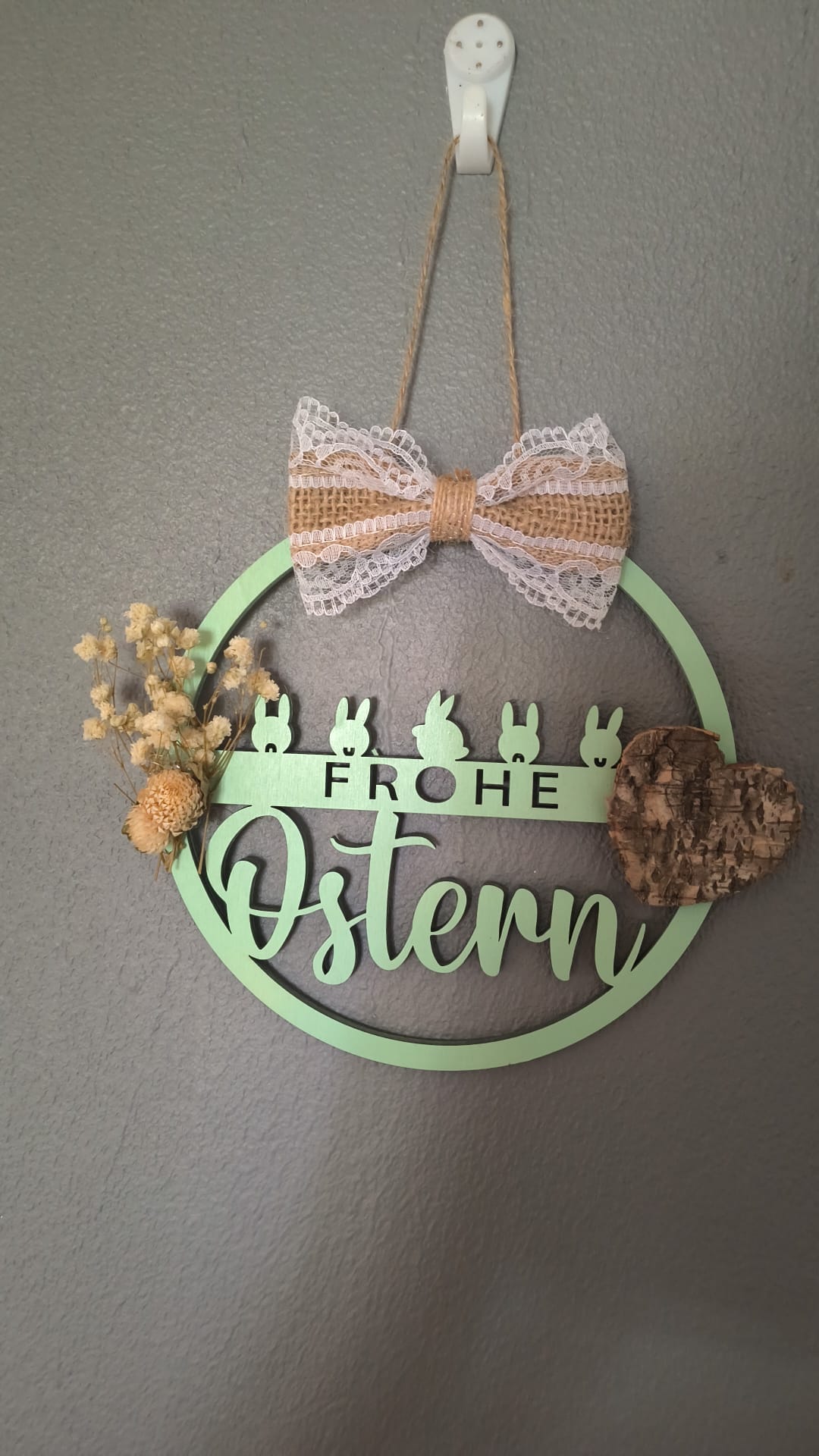 Moderner Osterkranz 17cm | Schriftzug "Frohe Ostern" | Türkranz handgemacht | Verschiedene Farben | Osterdekoration