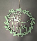 Moderner Osterkranz 30 cm | Schriftzug "Frohe Ostern" | Türkranz handgemacht | Verschiedene Farben | Osterdekoration